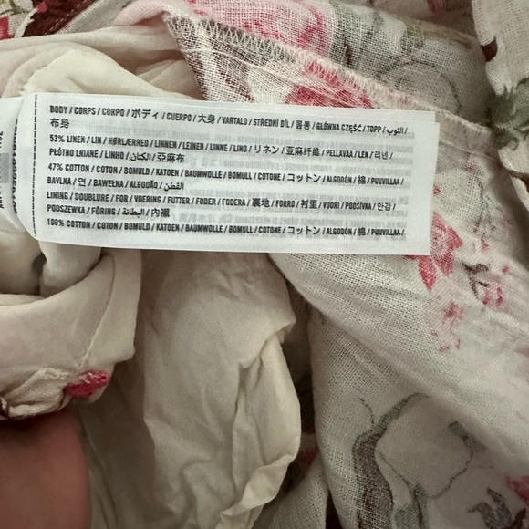 NWOT Abercrombie Women’s Floral Linen-Blend High Slit Skirt Size L - Picture 3 of 4